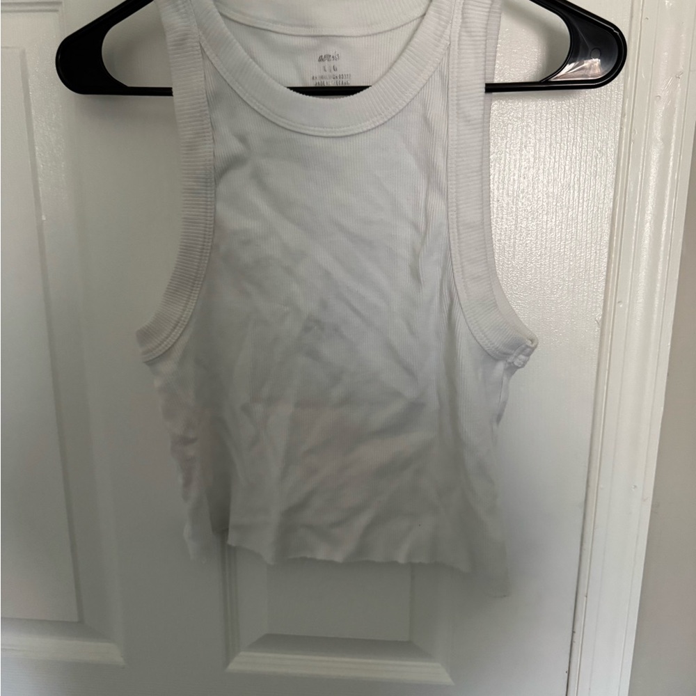 Aerie Classic White Cropped Tank Top